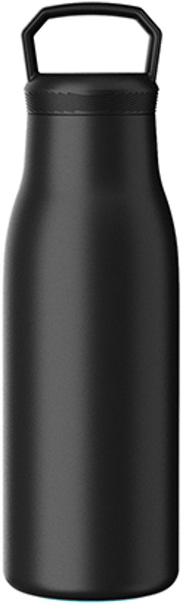 Merkloos sans marque kozie thermosfles 360 ml – rvs – dubbelwandig geïsoleerd – zwart – lekvrije drinkfles