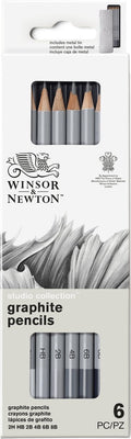 Winsor newton 0490006 grafietpotloden set x6 studio collection – schetspotloden tekenpotloden 2h-8b in metalen blik