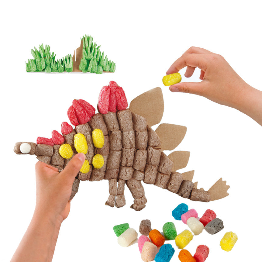 Playmais Dino-Karten zum Dekorieren, 4 Stück.