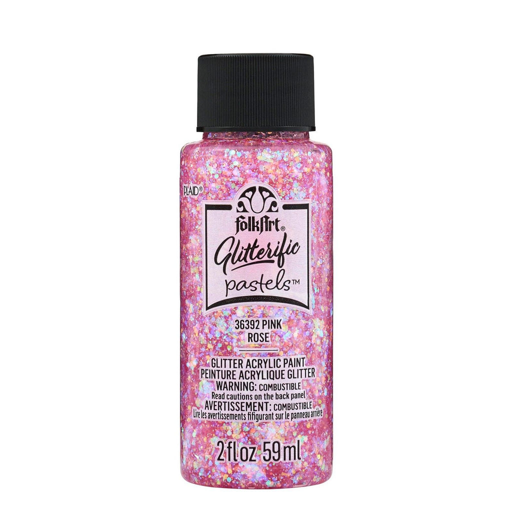 Folkart • glitterific pastels acrylic paint pink 59ml