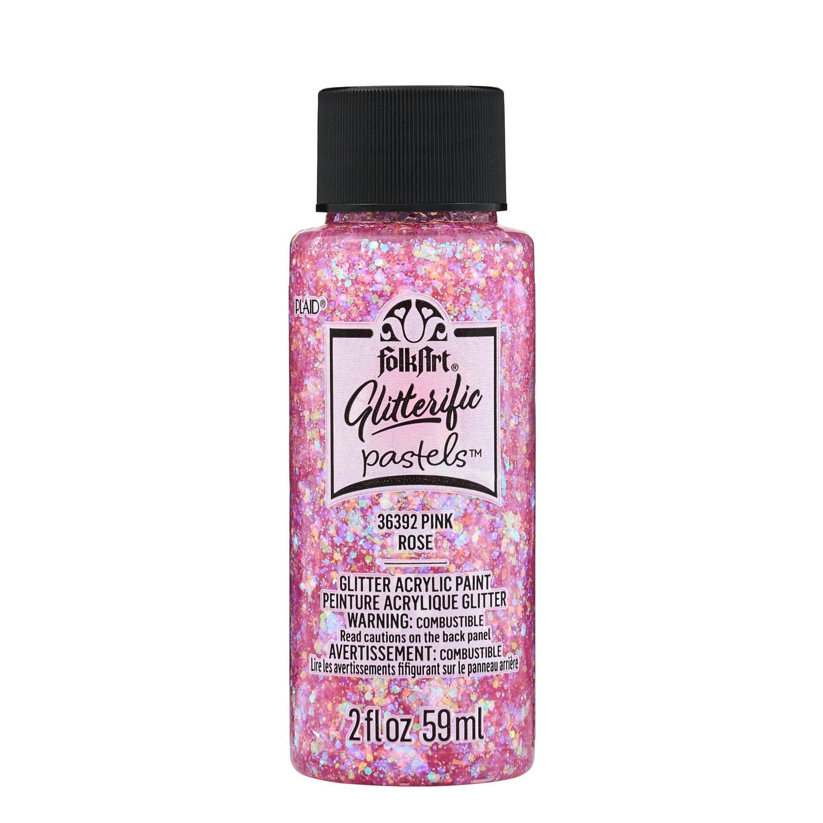 Folkart • glitterific pastels acrylic paint pink 59ml