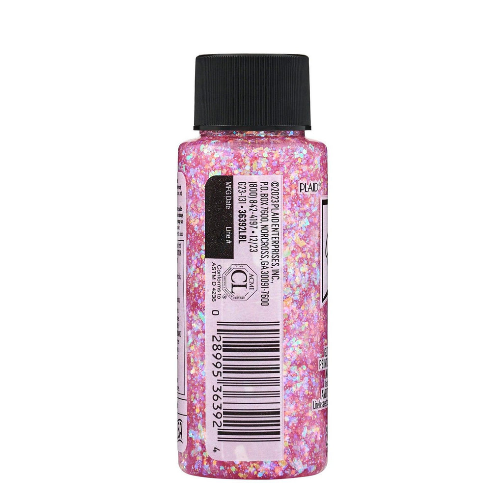 Folkart • glitterific pastels acrylic paint pink 59ml