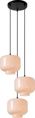 Lucide medine - hanglamp - ø 46 cm - 3xe27 - opaal