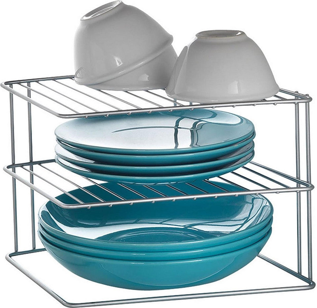 Metaltex Space Line Thekenregal 2 Ebenholz 25x25x19 cm silber