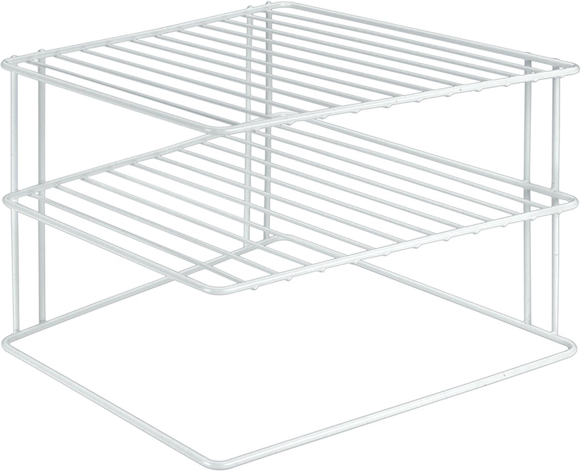 Metaltex silos space bordenrek 2 etages 25x25x19 cm wit