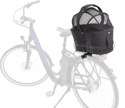 Trixie Fahrradkorb hinten, schwarz, mit Polster und Abdeckung