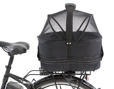 Trixie Fahrradkorb hinten, schwarz, mit Polster und Abdeckung