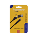 Tekmee oplaadkabel usb-c usb 2 in 1 1m