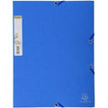 Exacompta map 56982e recycleerd karton 380g m2 a4 24x32cm koningsblauw 3 kleppen