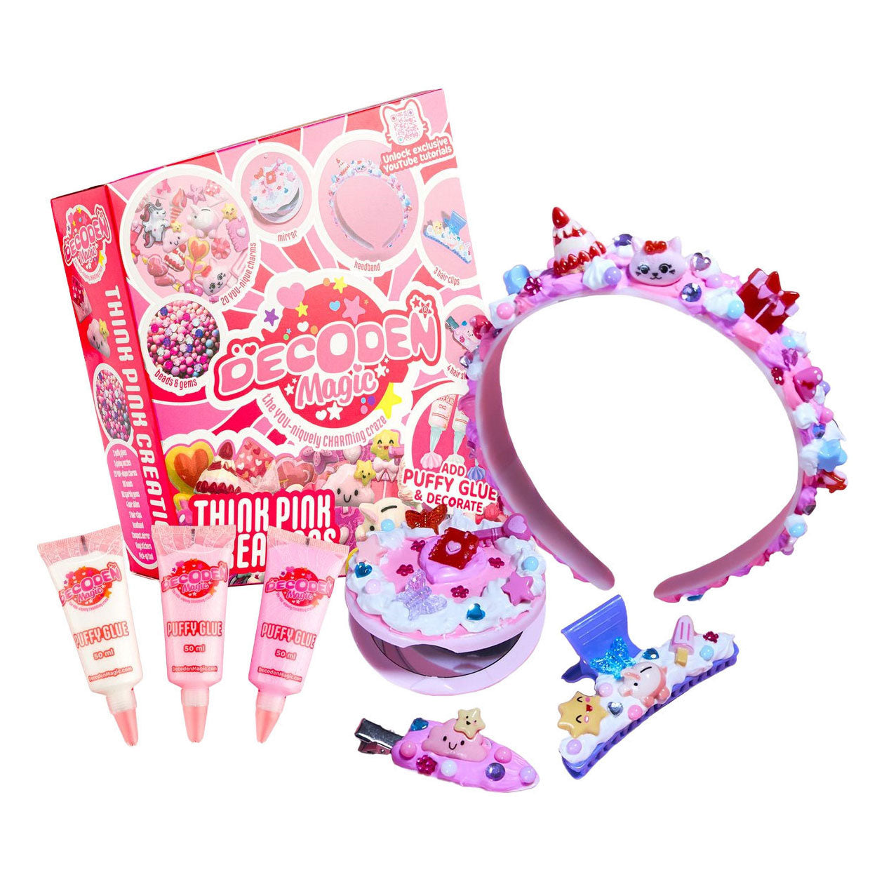 Gear2play decoden magic - deluxe: think pink creations puffylijm knutselpakket