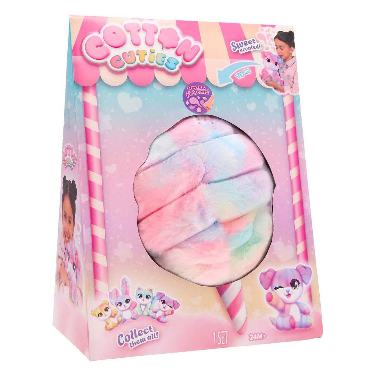Spectron Cotton Cuties Welpe – Duftendes Zuckerwatte-Plüschtier, 30 cm