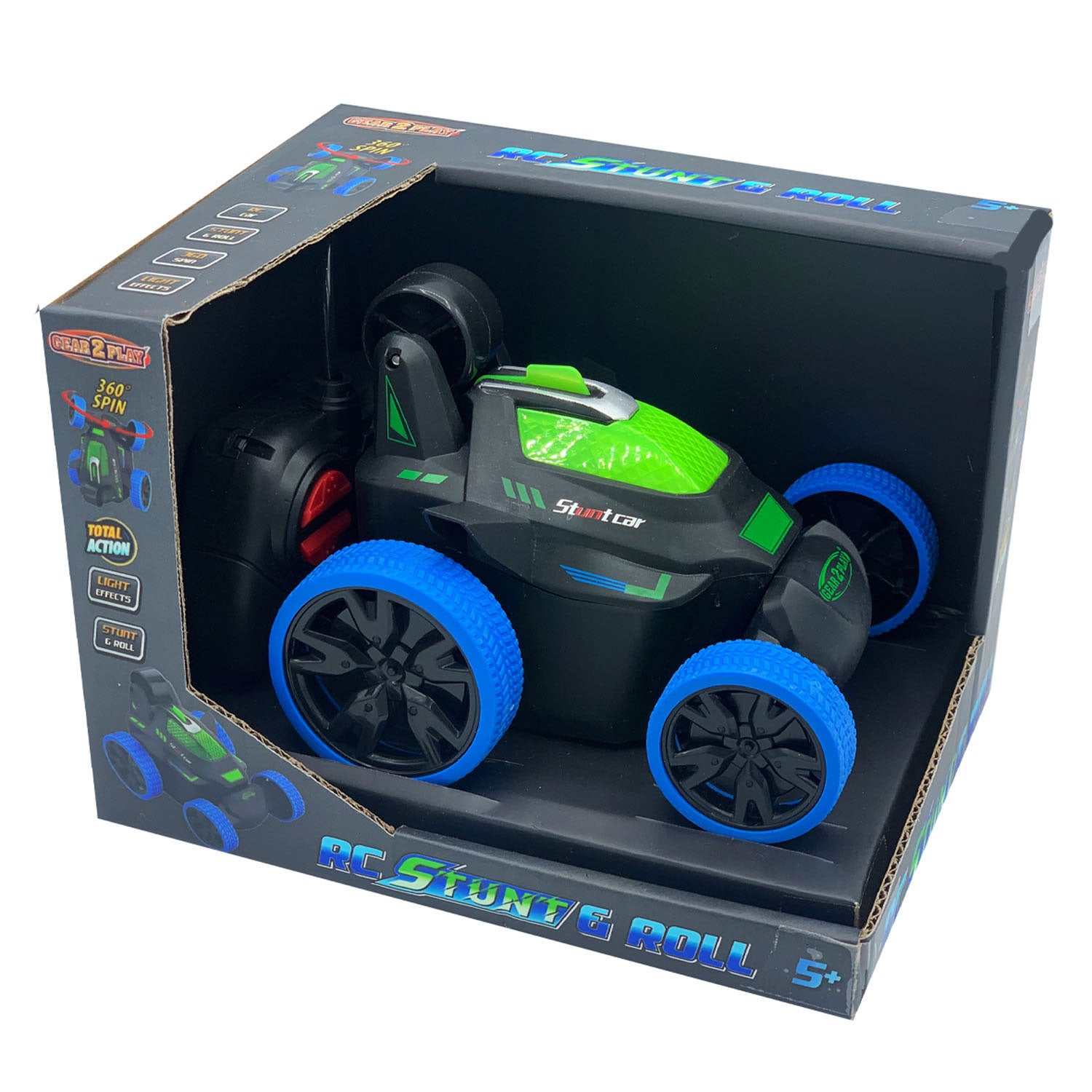 Gear2play rc stunt roll bestuurbare auto blauw