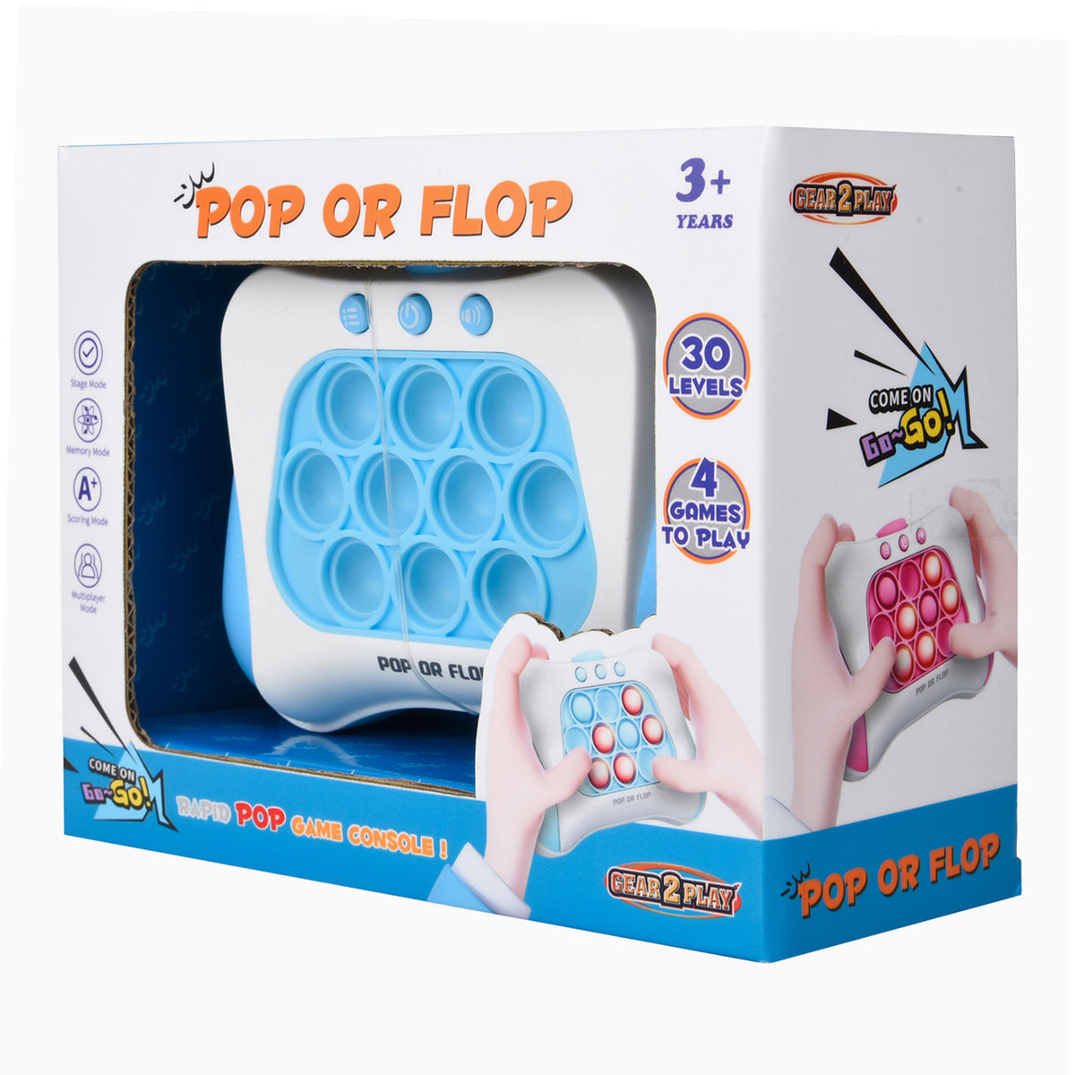 Gear2play pop or flop gameconsole blauw - spel