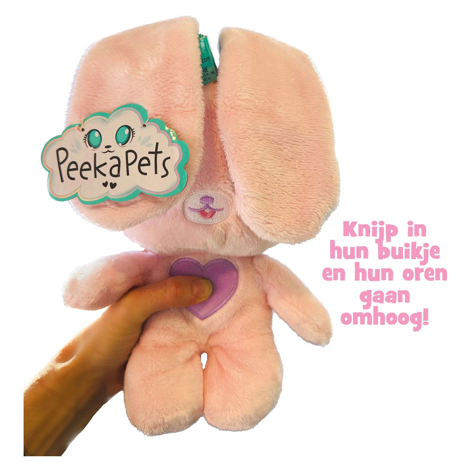 Spectron Peekapets Kiekeboe Plüschhase, rosa-violett, mit Sound