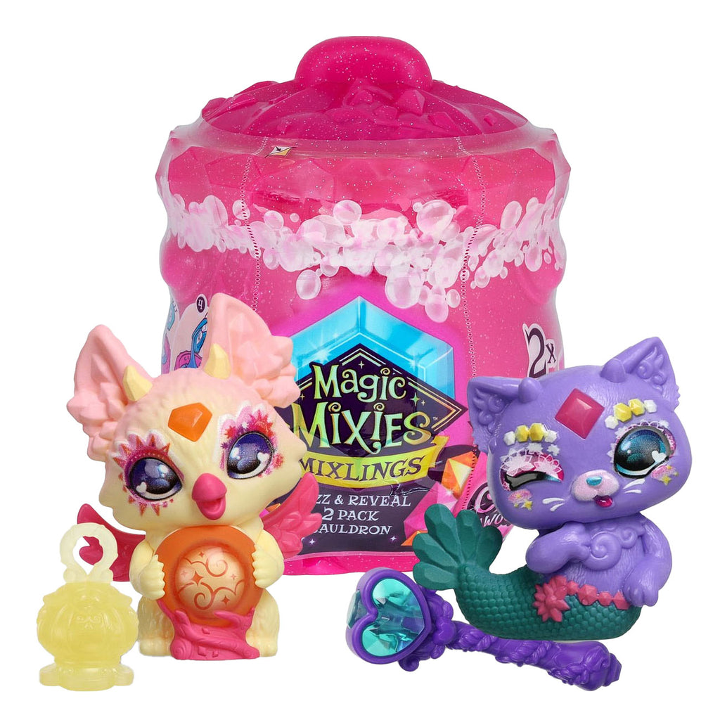 Moose Toys Magic Mixies Mixlings Fizz and Discover Kettle Crystal Woods Serie 3, 2er-Pack