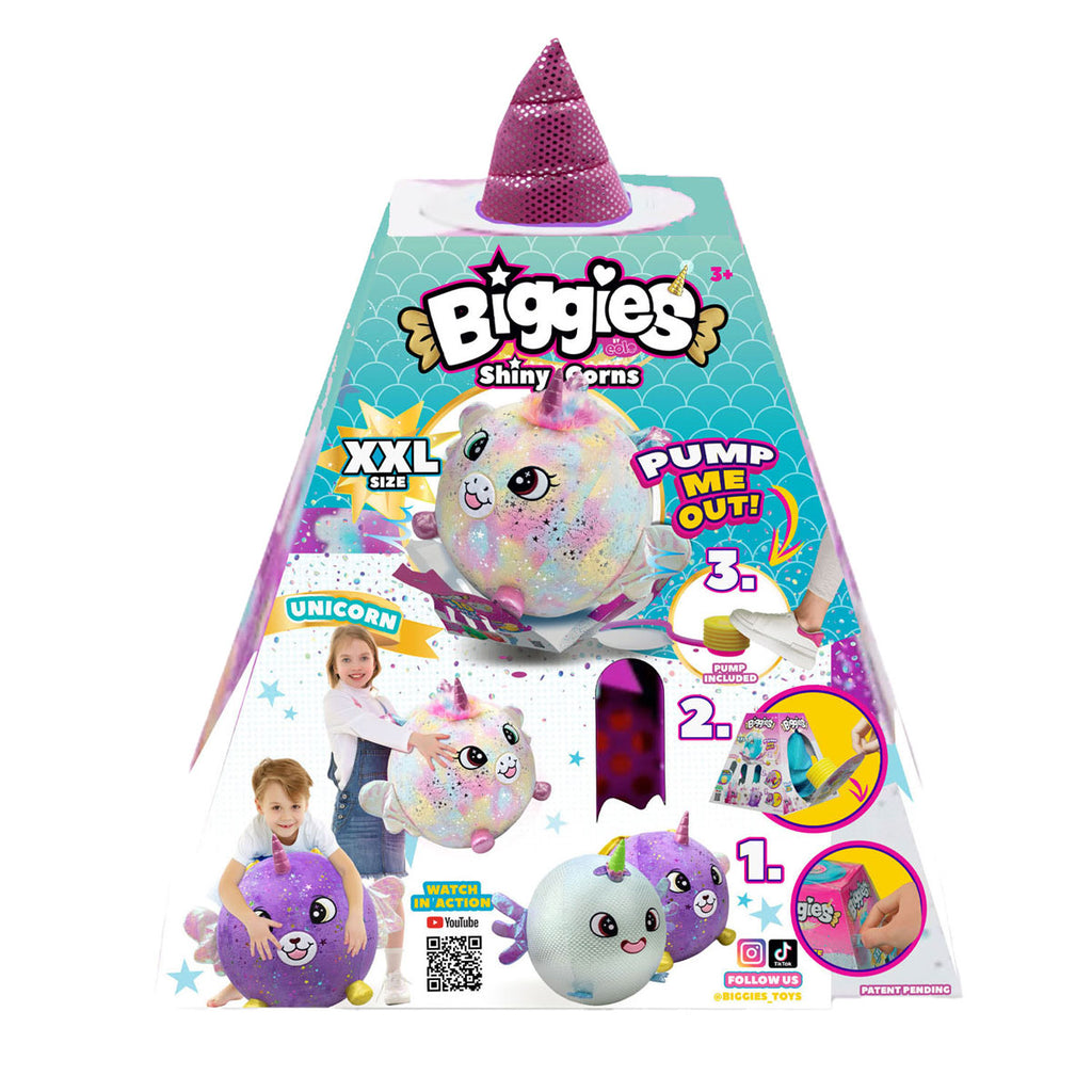 Moose Toys Biggies aufblasbares Einhorn-Regenbogen-Kuscheltier