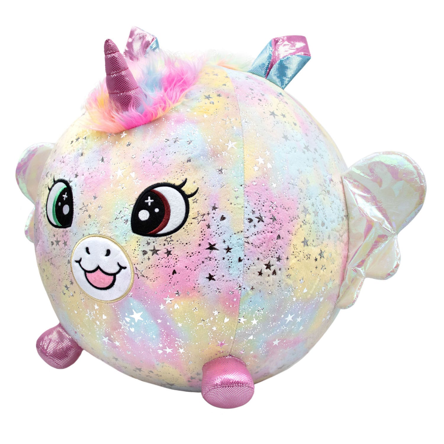 Moose Toys Biggies aufblasbares Einhorn-Regenbogen-Kuscheltier
