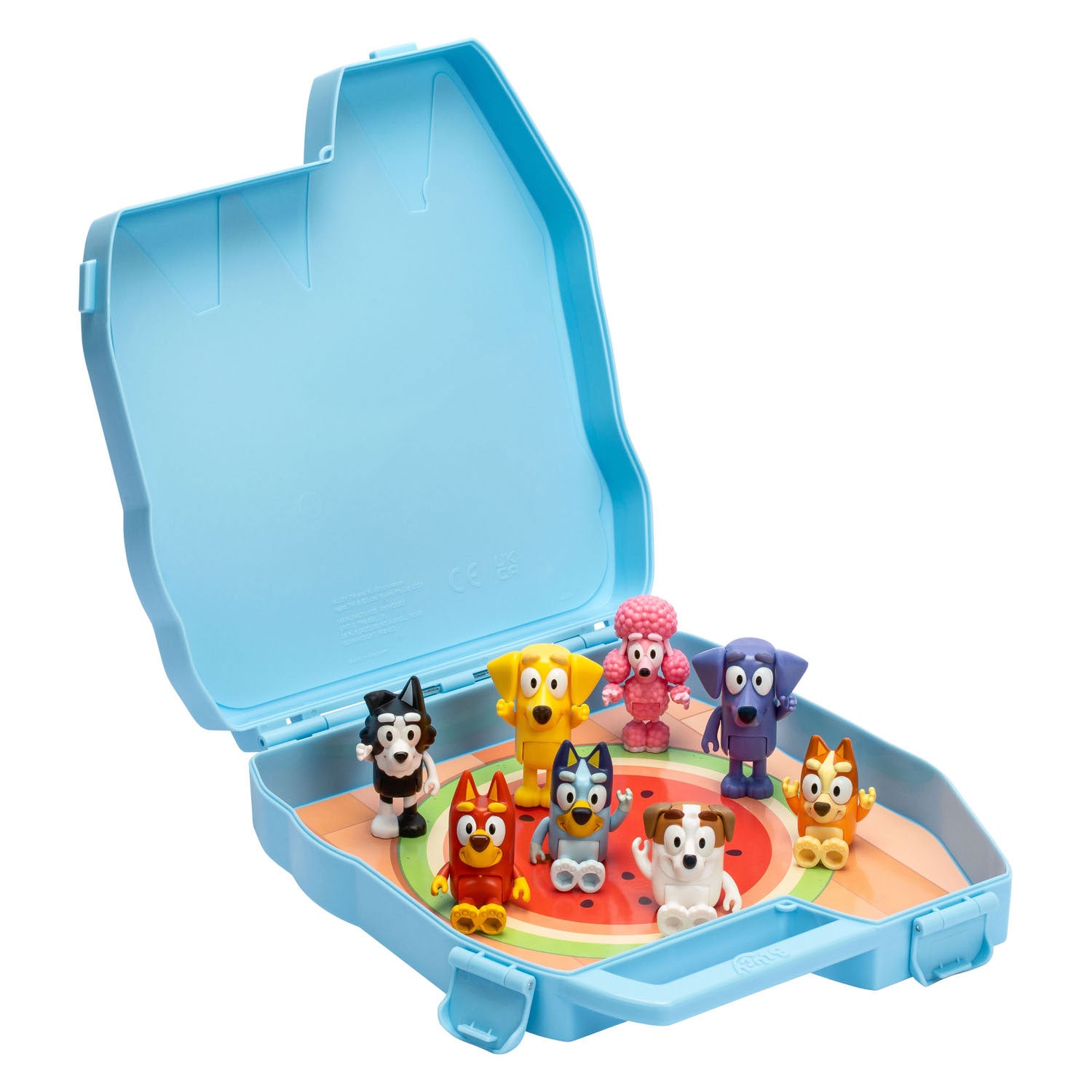 Moose toys bluey play go koffer met 8 speelfiguren