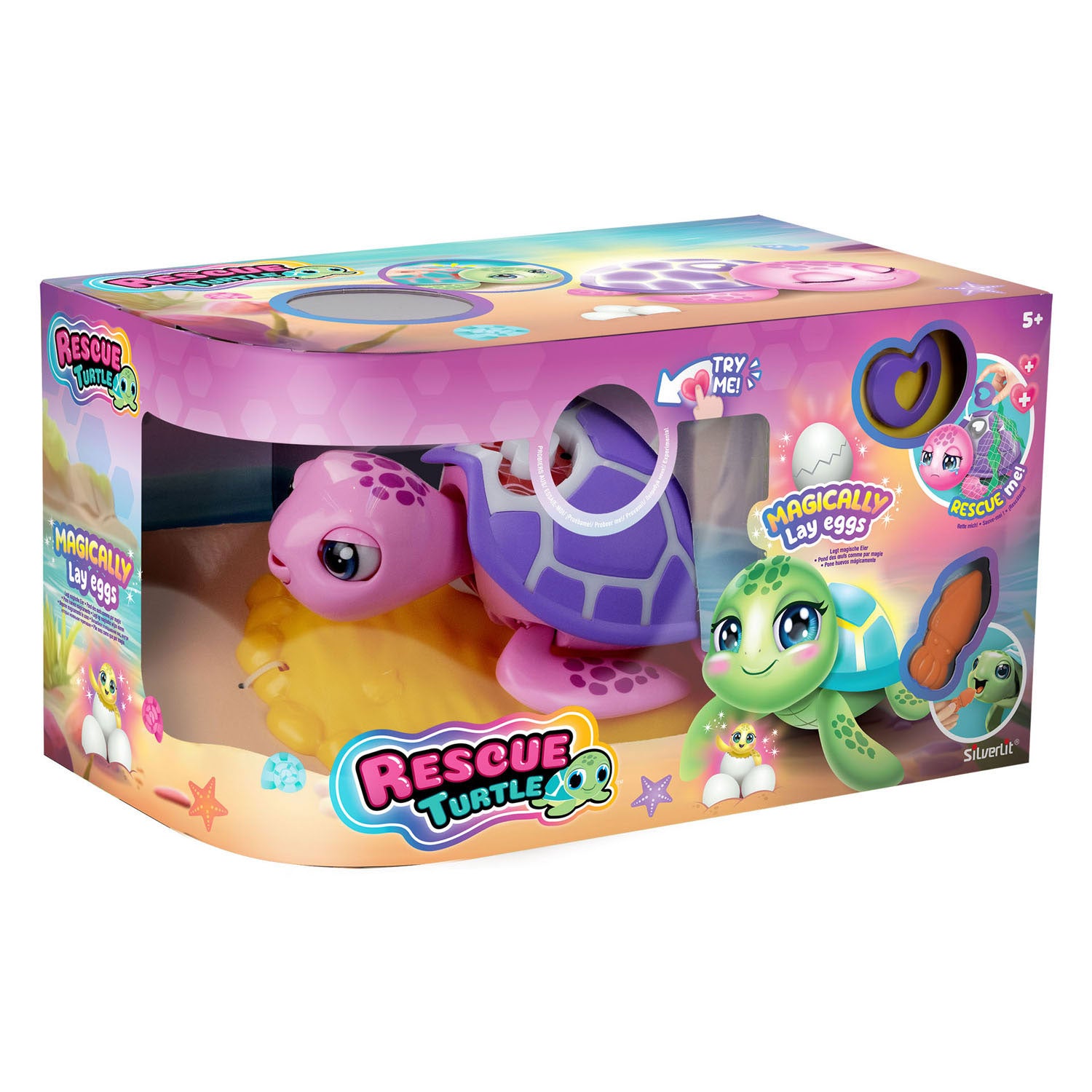 Silverlit rescue turtle pink speelfiguur