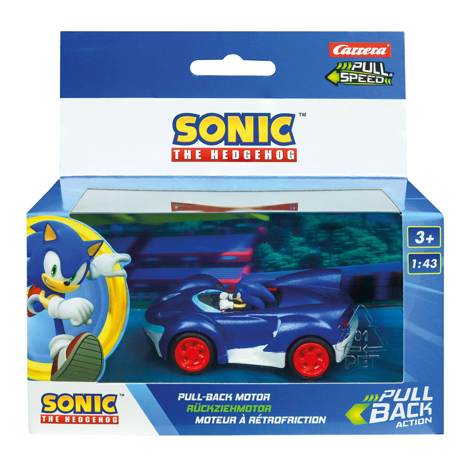 Carrera pull back auto team sonic racing - sonic speed star