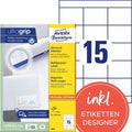 Multifunctionele etiketten avery quickpeel 1500 stuks
