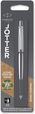 Parker jotter gel pen | roestvrij staal met chroom detail | medium punt zwarte inkt (0,7 mm)