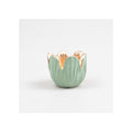 Season inspired decoration waxinelichthouder tulp groen 8,5x6,5cm