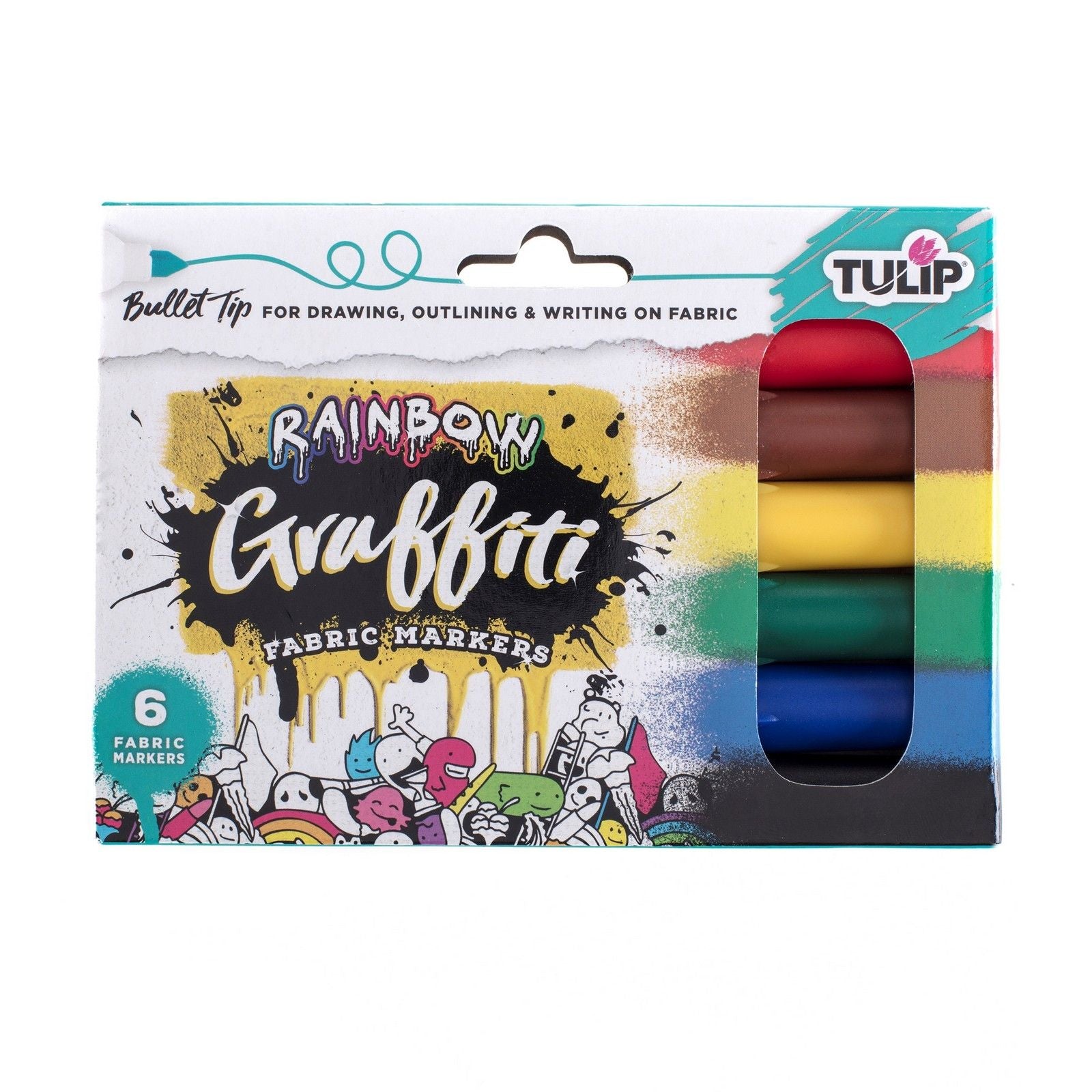 Tulip • textielstiften graffiti rainbow 6st.