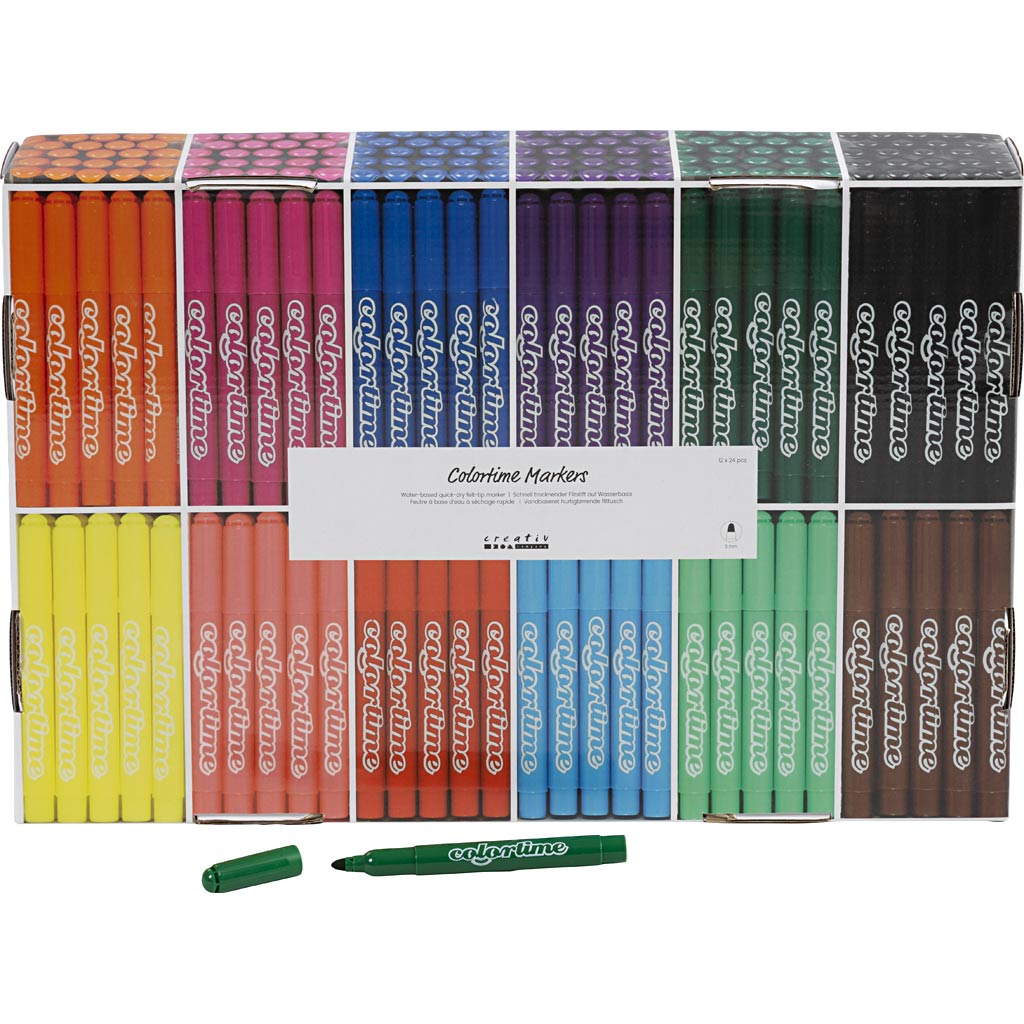 Creativ Company Großpackung mit 12x24 farbigen Jumbo-Markern
