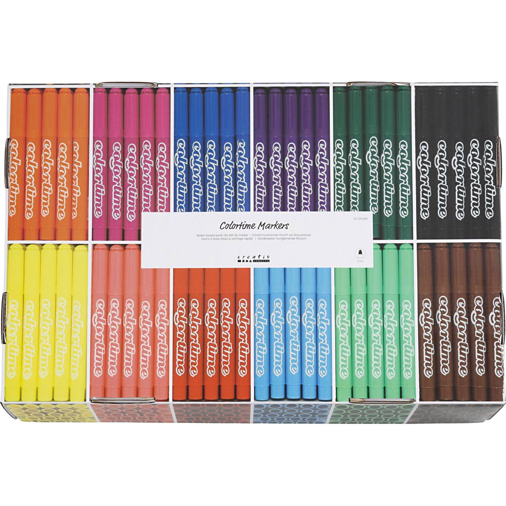 Creativ Company Großpackung mit 12x24 farbigen Jumbo-Markern