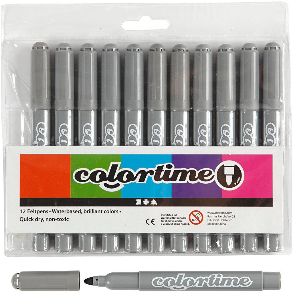 Creativ Company Graue Jumbo-Marker, 12 Stück.