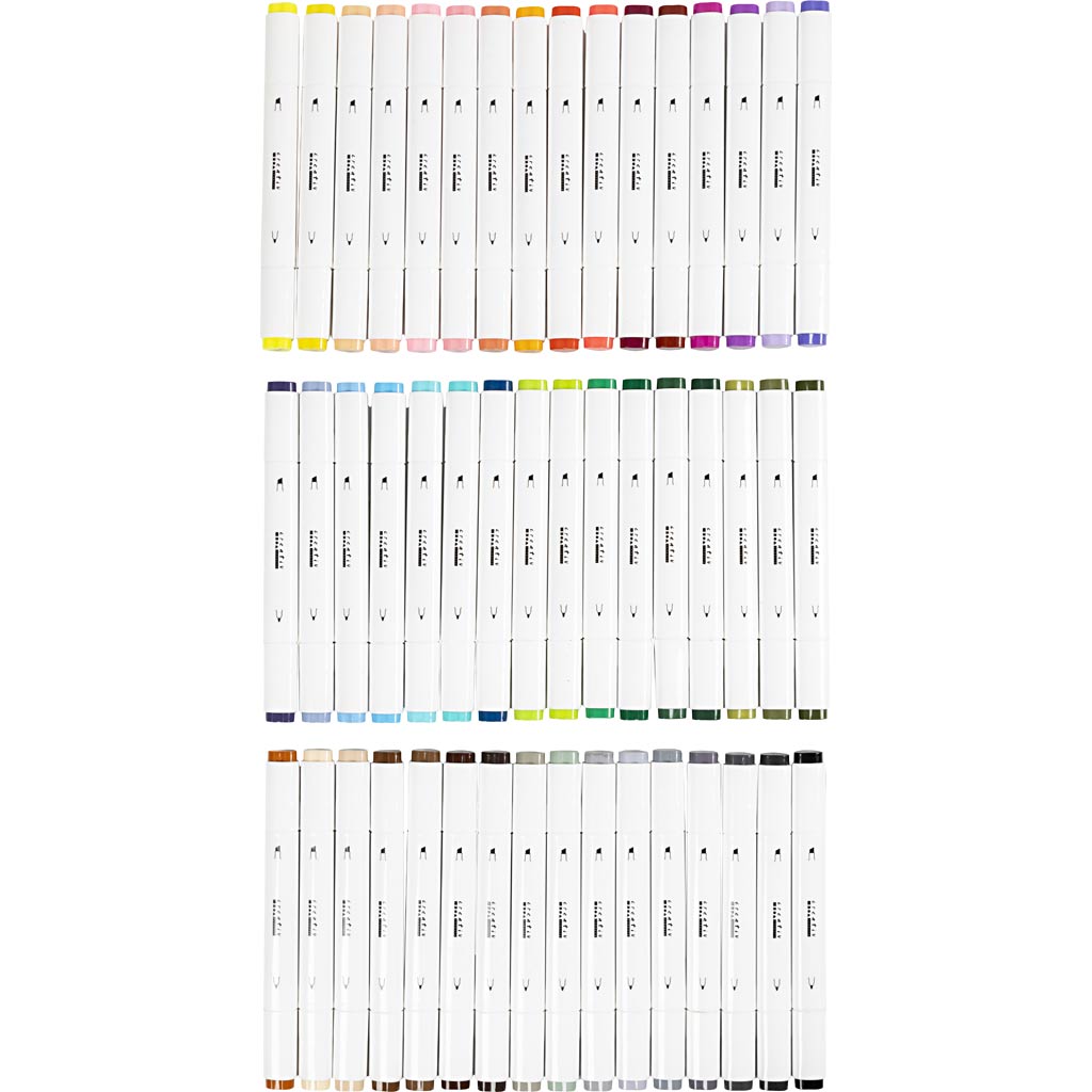 Creativ company tekenstift lijndikte 1+8mm standaardkleuren - 48st.