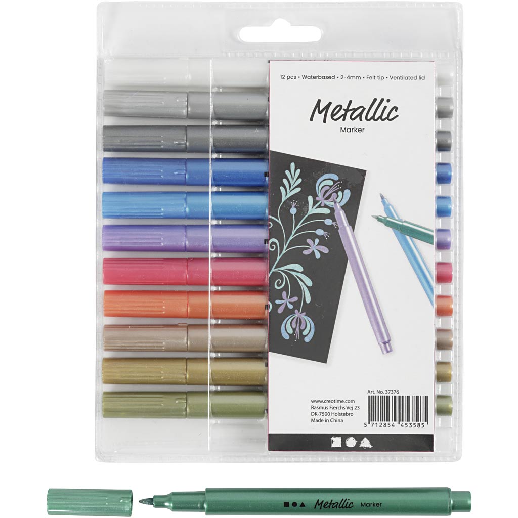 Creativ company metallic markers, 12st.