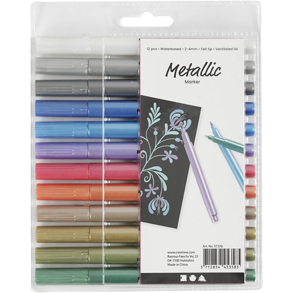 Creativ company metallic markers, 12st.