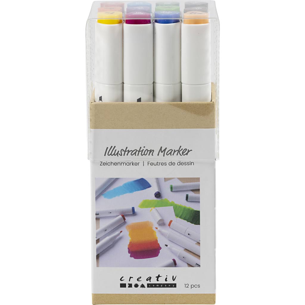 Creativ company tekenstift standaard kleuren, 12st. dubbelzijdig