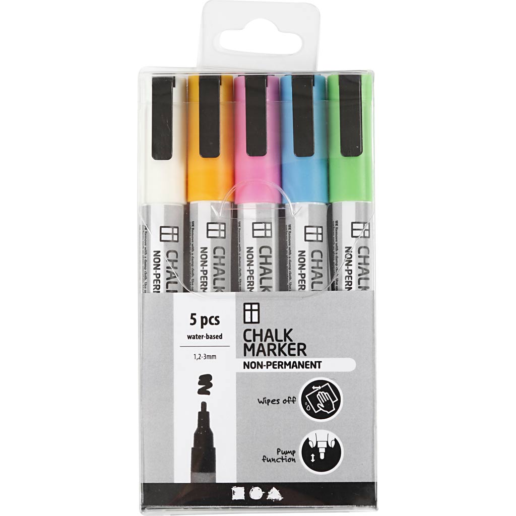 Creativ Company Kreidemarker, farbig, 5 Stück.