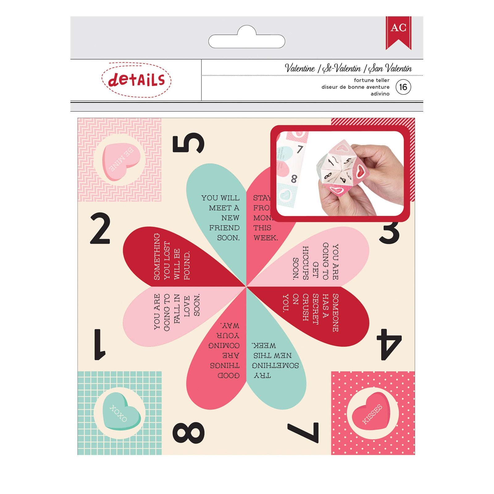 American crafts • valentines fortune teller kit x16