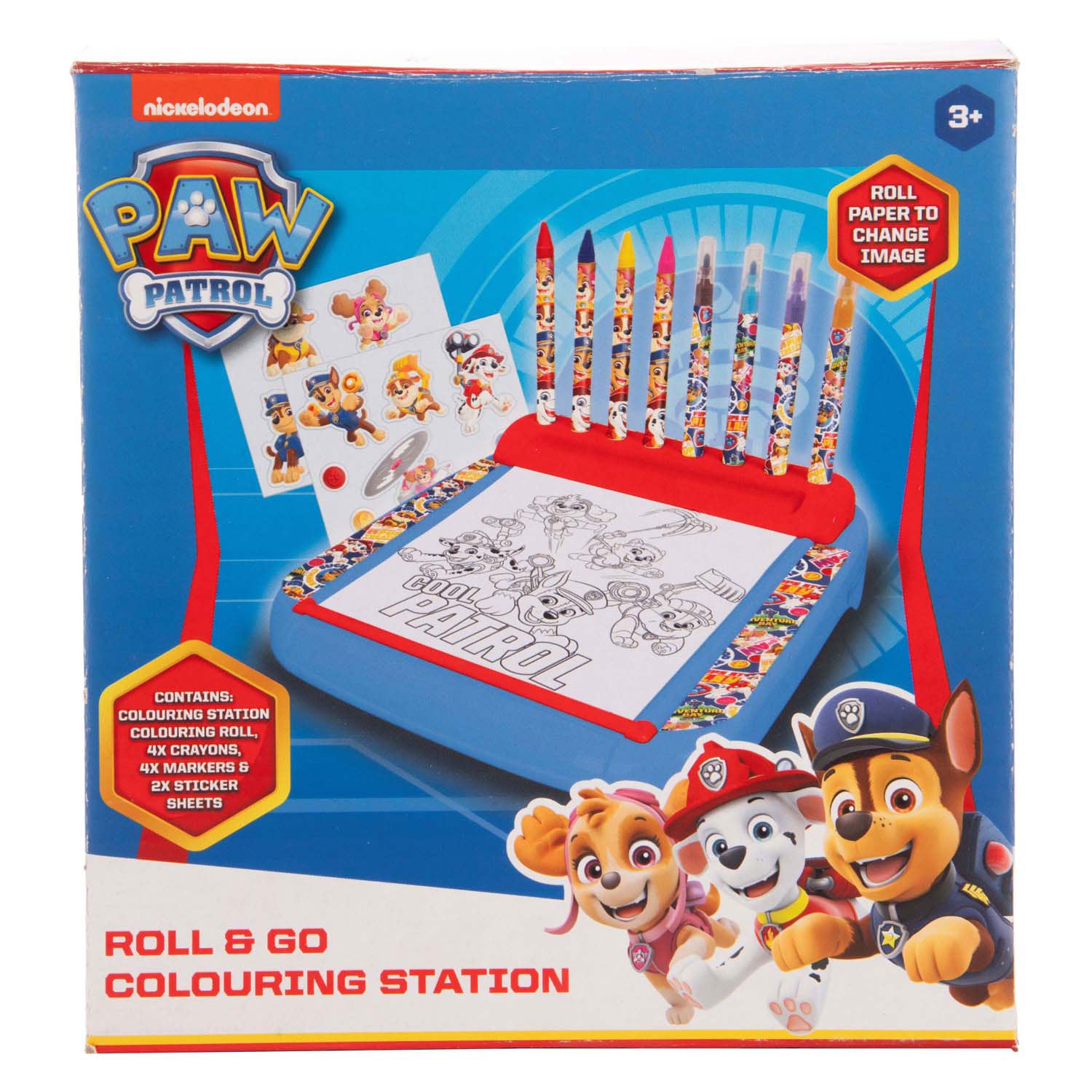 Sambro Paw Patrol Zeichenbrett mit Farbrollenset, 12-teilig.