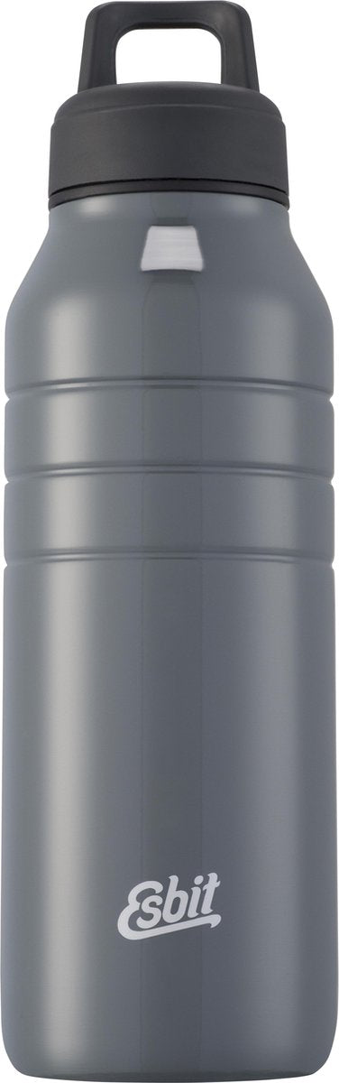 Esbit majoris waterfles - 680ml - koel grijs - rvs drinkfles - lusdop