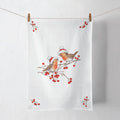 Ambiente theedoek christmas robins white