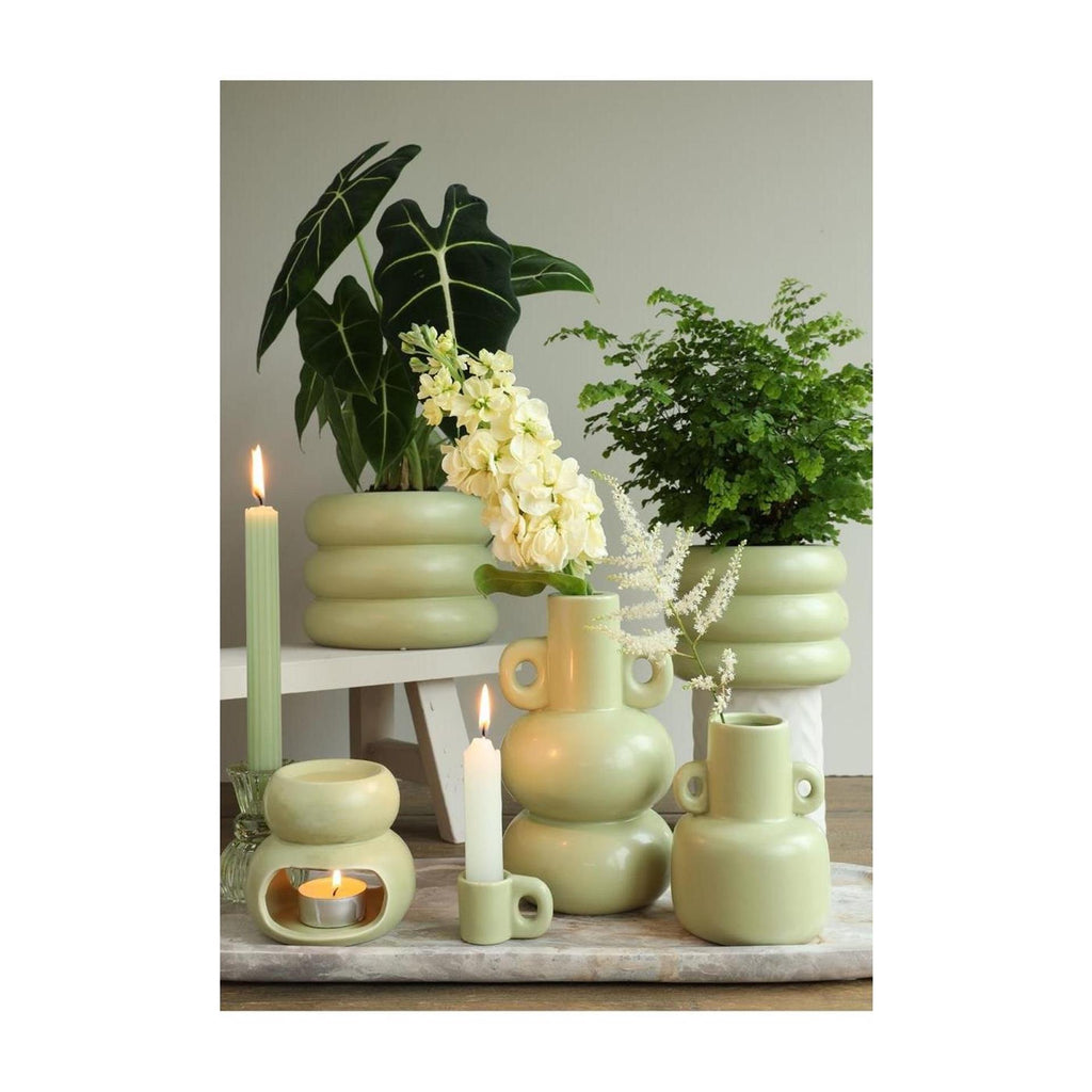 Ideas 4 seasons chubby kaarsenhouder h12cm jade groen