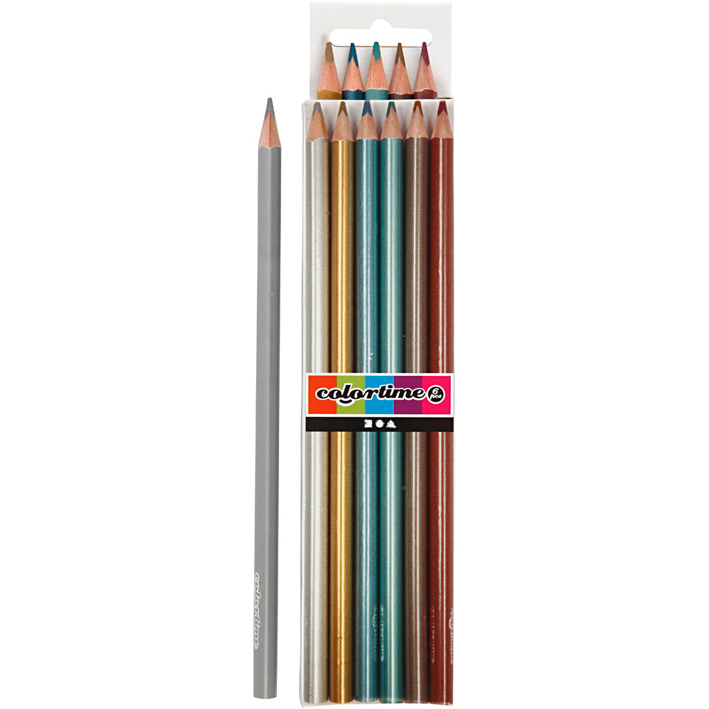 Dreiecksfarbene Bleistifte - Metallic, 6Stk.