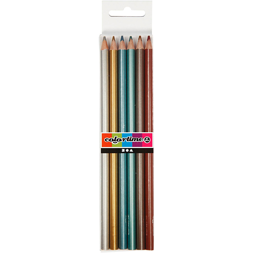 Dreiecksfarbene Bleistifte - Metallic, 6Stk.