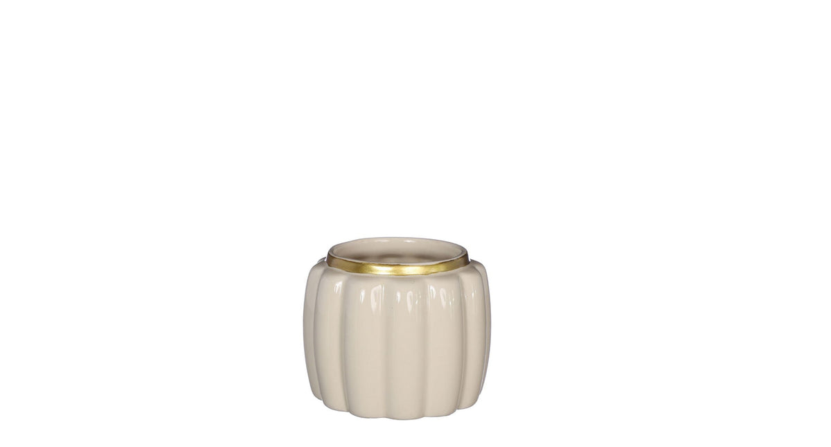 Pouff pot aardewerk ø9,5 h.7,6 cm crème