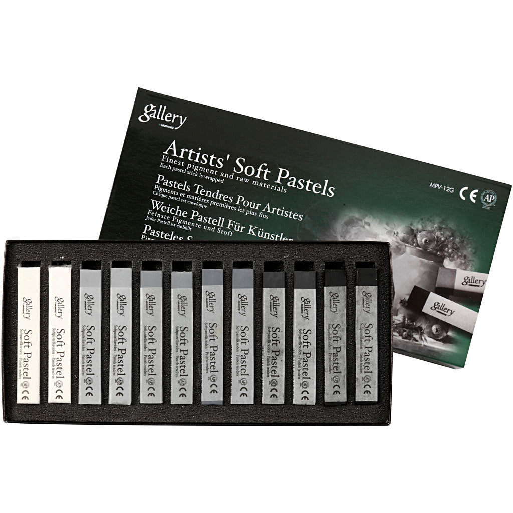 Creativ company gallery soft pastel set zwart wit harmonie, 12st.