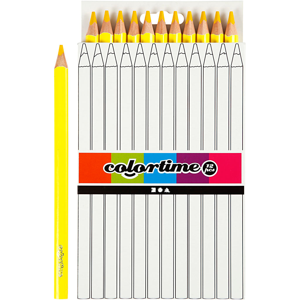 Creativ Company Dreieckige Jumbo-Buntstifte - gelb, 12 Stück.