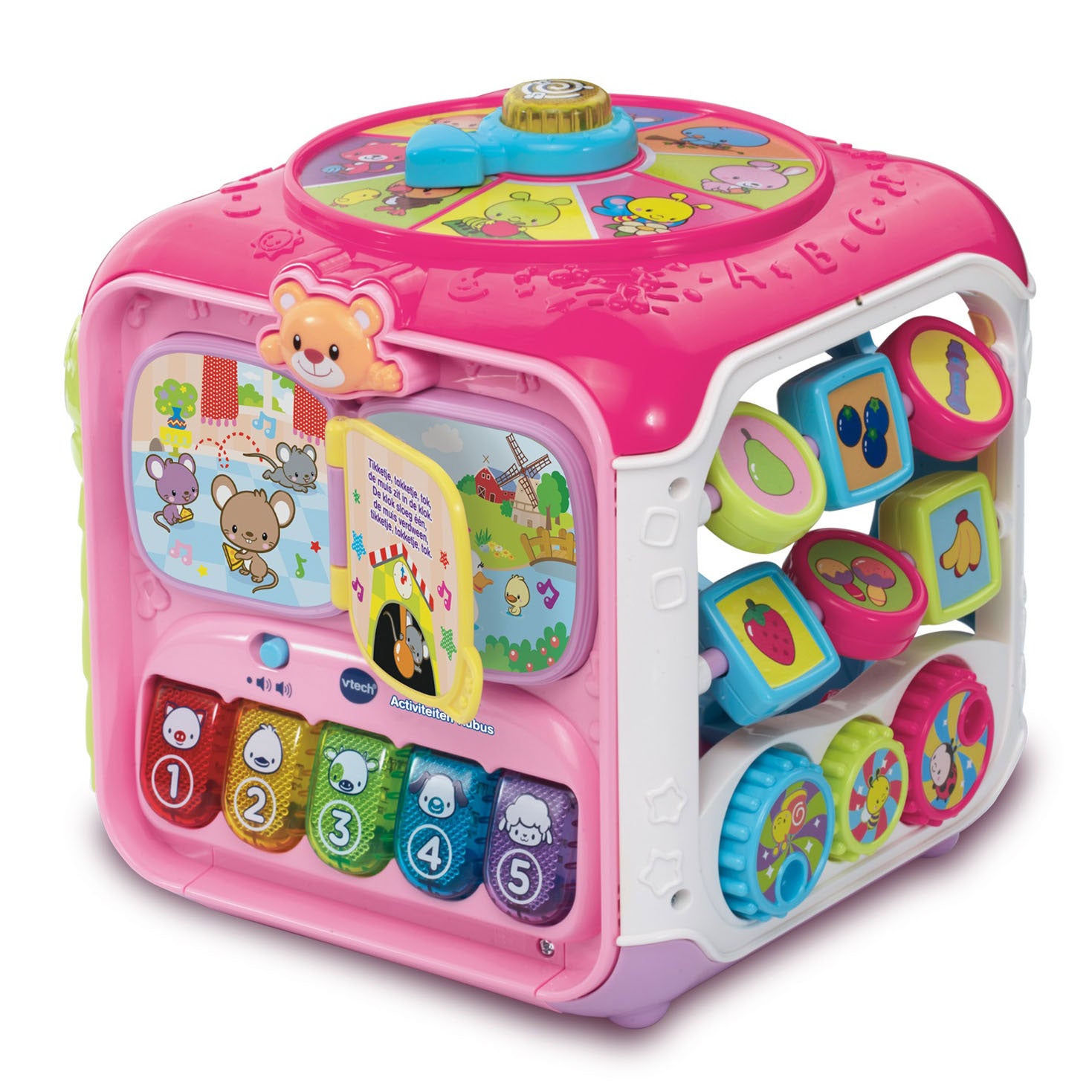 Vtech baby activiteiten kubus - educatief babyspeelgoed - dieren, cijfers en kleuren - cadeau - van 9 tot 36 maanden - roze