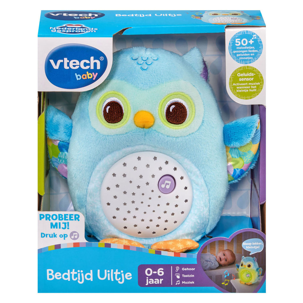 Vtech bedtijd uiltje blauw - interactieve knuffel - muziek en natuurgeluiden - van 0 tot 6 jaar