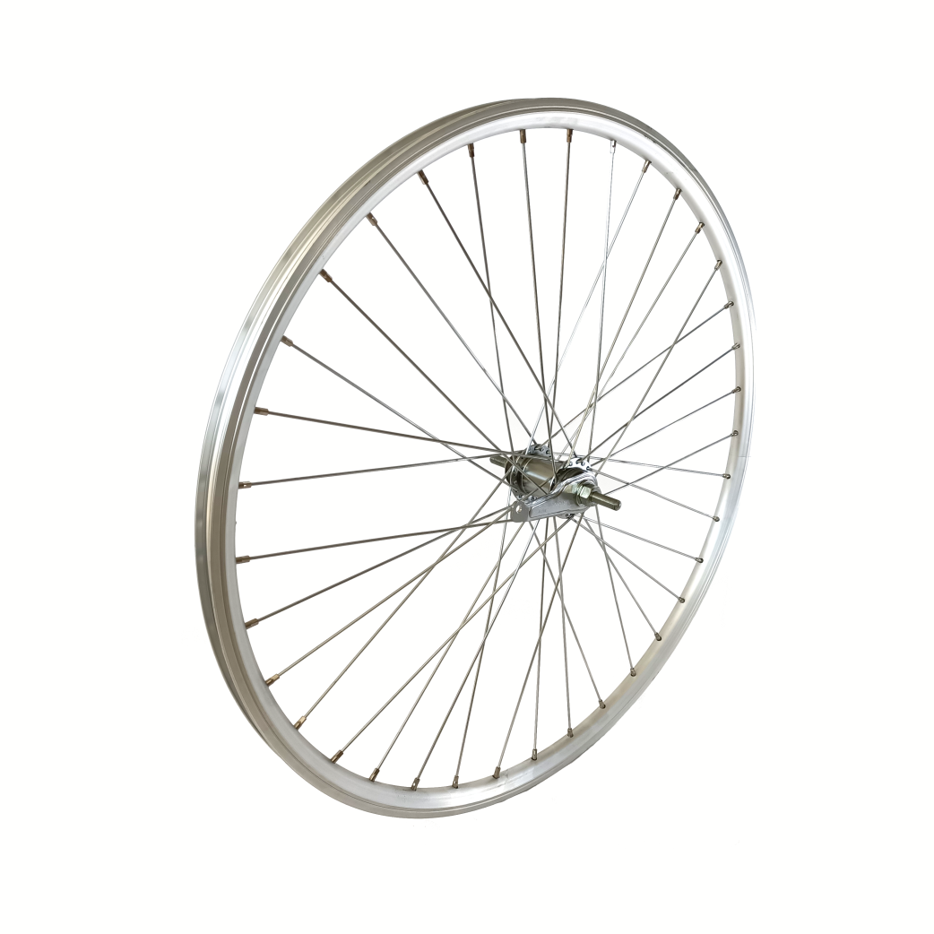 Hinterrad 28x1,58x1,38 hohe Aluminiumfelge, silberfarben, Shimano-Bremsnabe