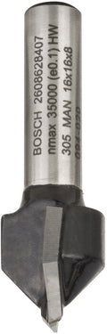 Bosch - v-groeffrezen 8 mm, d1 16 mm, l 16 mm, g 45 mm, 90°